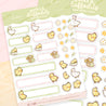 Spring Ducks and Daffodils - A5 Kawaii Organisation Labels - Featuring Tuffy & Mother Duck - LB008 - Katnipp Studios