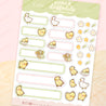 Spring Ducks and Daffodils - A5 Kawaii Organisation Labels - Featuring Tuffy & Mother Duck - LB008 - Katnipp Studios