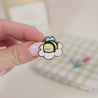 Spring Ducks & Daffodils: Bumblebutt Sleepy Daisy Enamel Pin - Katnipp Studios