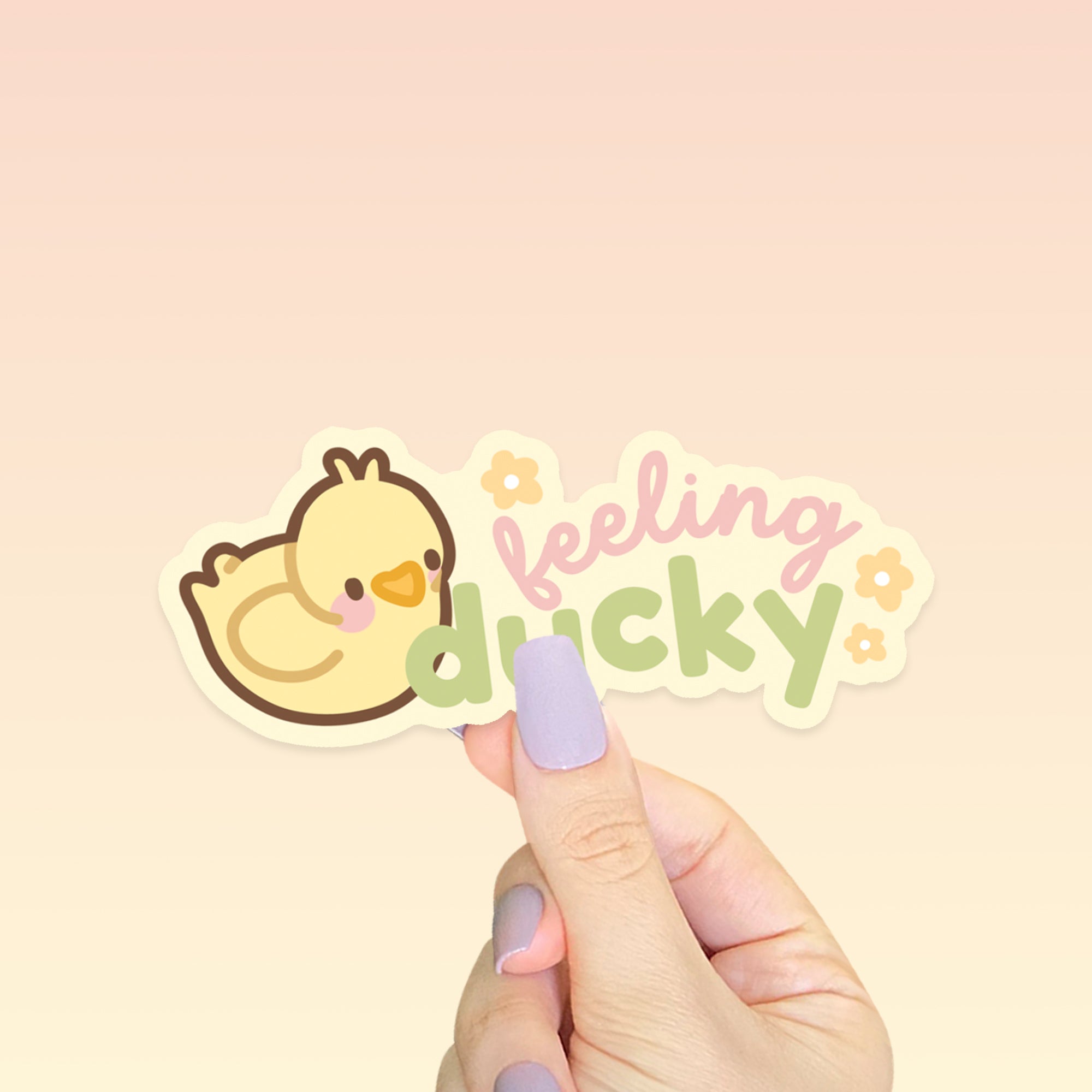 Spring Ducks & Daffodils: Die Cut Sticker Bundle - 'Feeling Ducky' - 'For Duck's Sake' - 'No Ducks Given' - Katnipp Studios