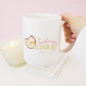 Spring Ducks and Daffodils: Funny Katnipp Duckling Kawaii Ceramic Mug - 'Feeling Ducky' - Katnipp Studios