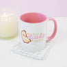 Spring Ducks and Daffodils: Funny Katnipp Duckling Kawaii Ceramic Mug - 'For Duck's Sake' - Katnipp Studios