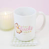 Spring Ducks and Daffodils: Funny Katnipp Duckling Kawaii Ceramic Mug - 'For Duck's Sake' - Katnipp Studios