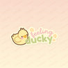 Spring Ducks & Daffodils: Funny Katnipp Duckling Kawaii Die-Cut Sticker - 'Feeling Ducky' - Katnipp Studios