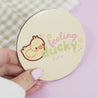 Spring Ducks & Daffodils: Katnipp Duckling Coaster - 'Feeling Ducky' Funny kawaii coaster - Katnipp Studios