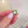 Spring Ducks & Daffodils: Mini White Daisy Kawaii Enamel Pin - Katnipp Studios