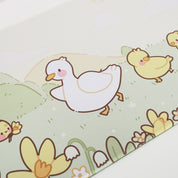 Spring Ducks and Daffodils: Mother Duck & Friends Kawaii Gaming Mouse Pad - Aesthetic Cottagecore Desk Mat - Katnipp Studios