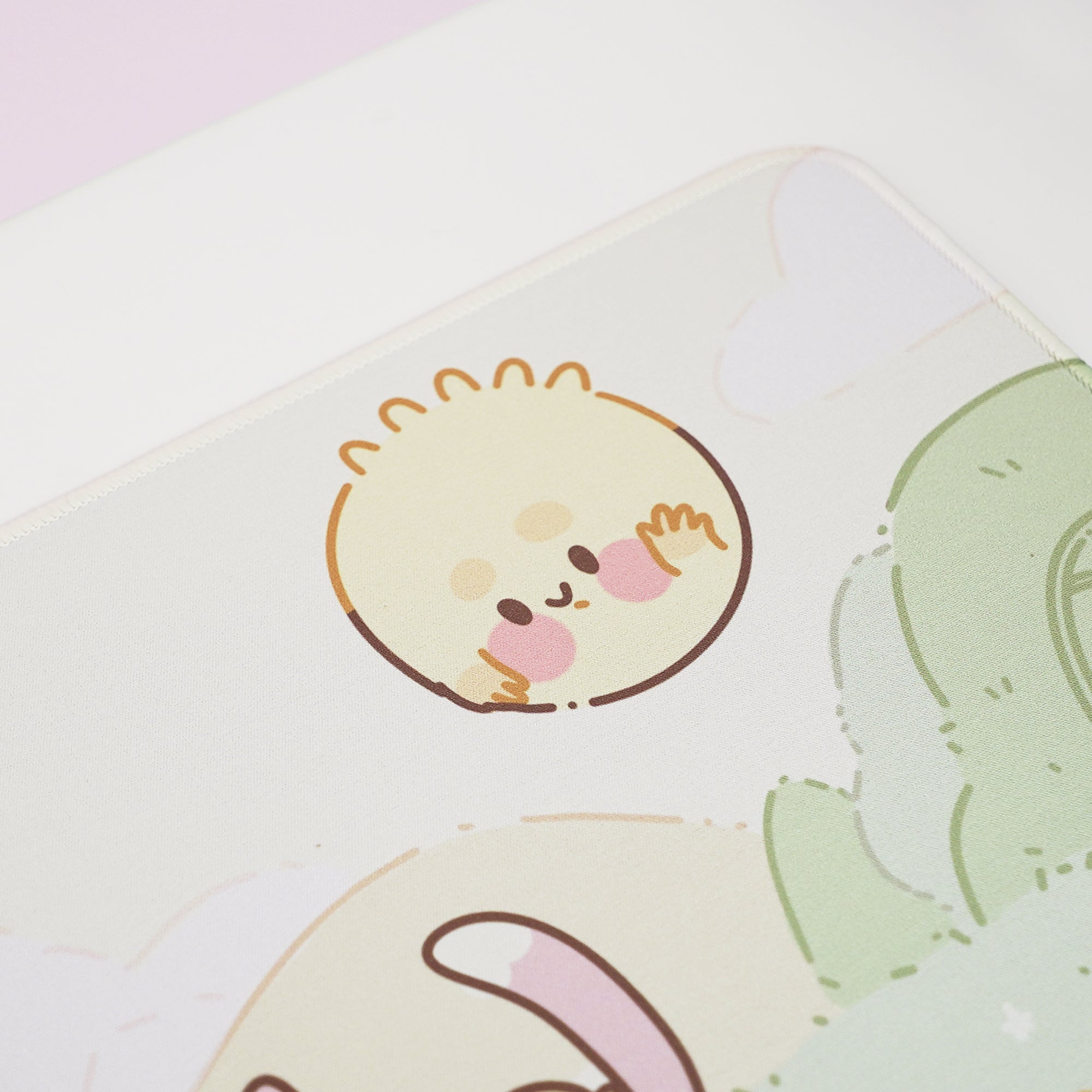 Spring Ducks and Daffodils: Mother Duck & Friends Kawaii Gaming Mouse Pad - Aesthetic Cottagecore Desk Mat - Katnipp Studios