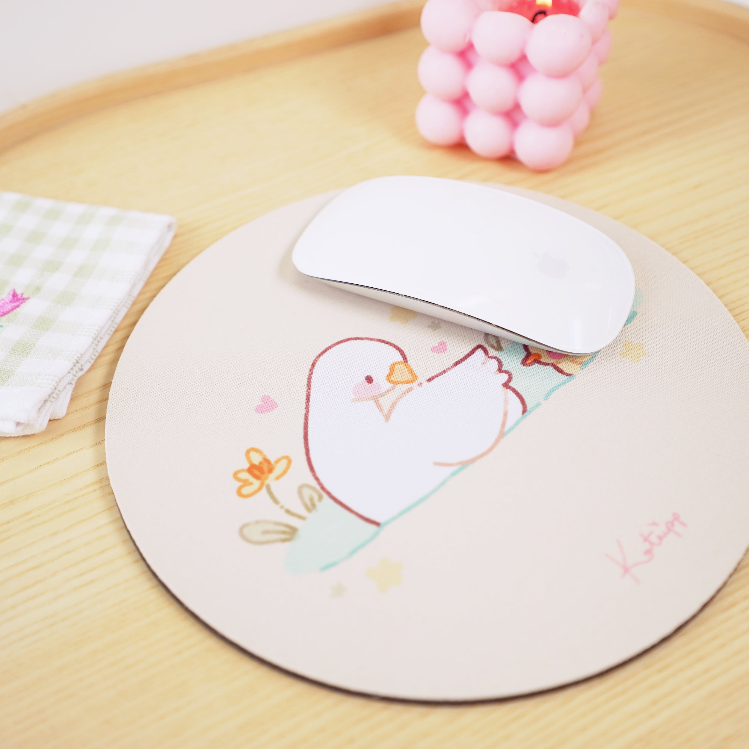 Spring Ducks & Daffodils: Mouse Pad - Adorable Workspace Essential - Katnipp Studios