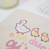 Spring Ducks and Daffodils: Satsuma, Mother Duck & Katnipp Ducklings Mouse Pad - 'No Ducks Given' - Katnipp Studios