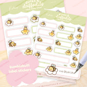 Spring Ducks & Daffodils A5 Label Sticker Sheet | Cute Kawaii Planner Labels | LB009 Katnipp character product
