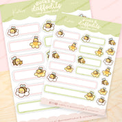 Spring Ducks & Daffodils A5 Label Sticker Sheet | Cute Kawaii Planner Labels | LB009 Katnipp character product