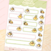 Spring Ducks & Daffodils A5 Label Sticker Sheet | Cute Kawaii Planner Labels | LB009 Katnipp character product