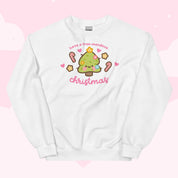 Sprinkle Spruce Kawaii Christmas Sweatshirt | Cute Christmas Tree Holiday Apparel | Cozy Winter Sweater Katnipp character product