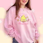 Sprinkle Spruce Kawaii Christmas Sweatshirt | Cute Christmas Tree Holiday Apparel | Cozy Winter Sweater Katnipp character product