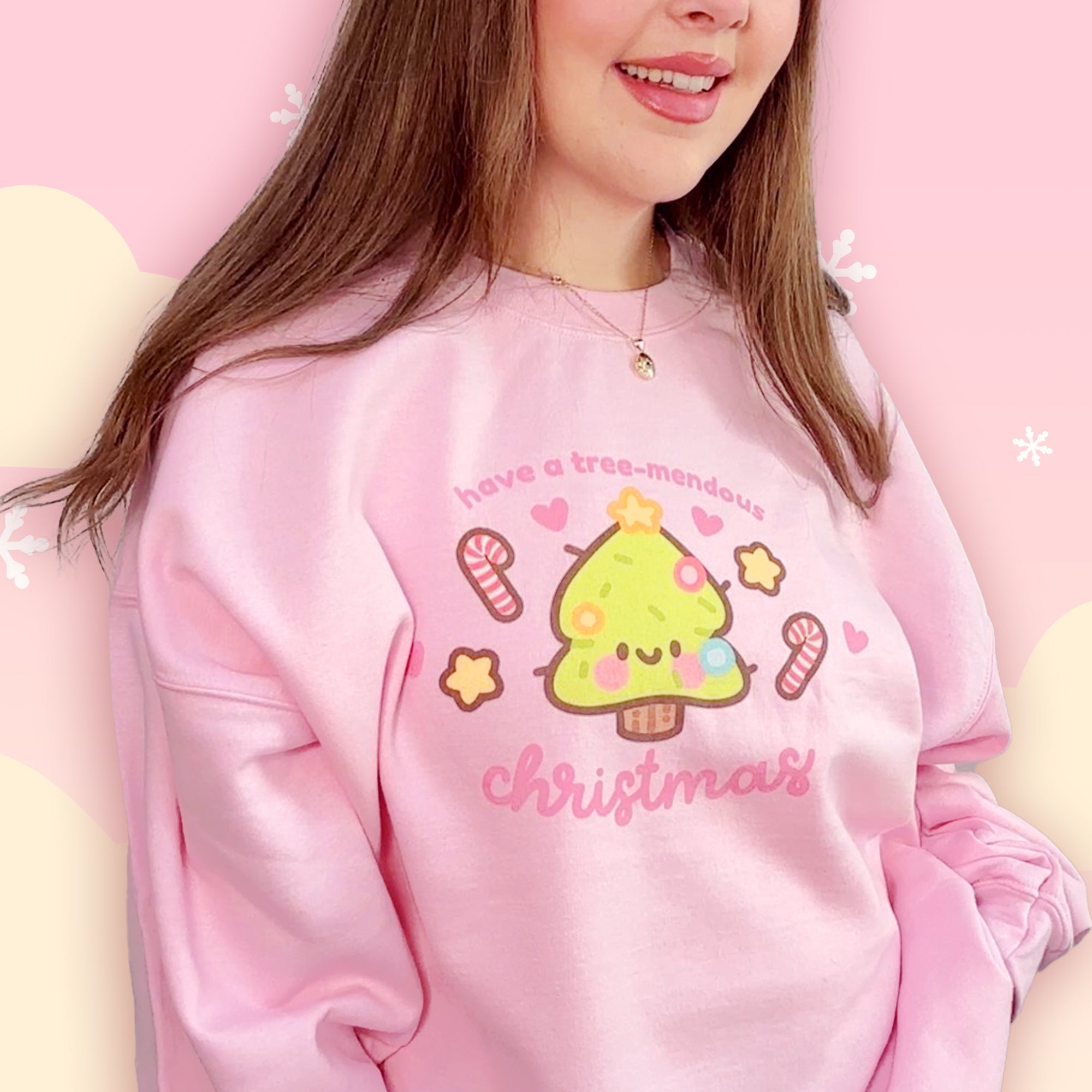 Sprinkle Spruce Kawaii Christmas Sweatshirt | Cute Christmas Tree Holiday Apparel | Cozy Winter Sweater Katnipp character product