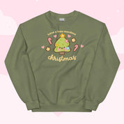 Sprinkle Spruce Kawaii Christmas Sweatshirt | Cute Christmas Tree Holiday Apparel | Cozy Winter Sweater Katnipp character product