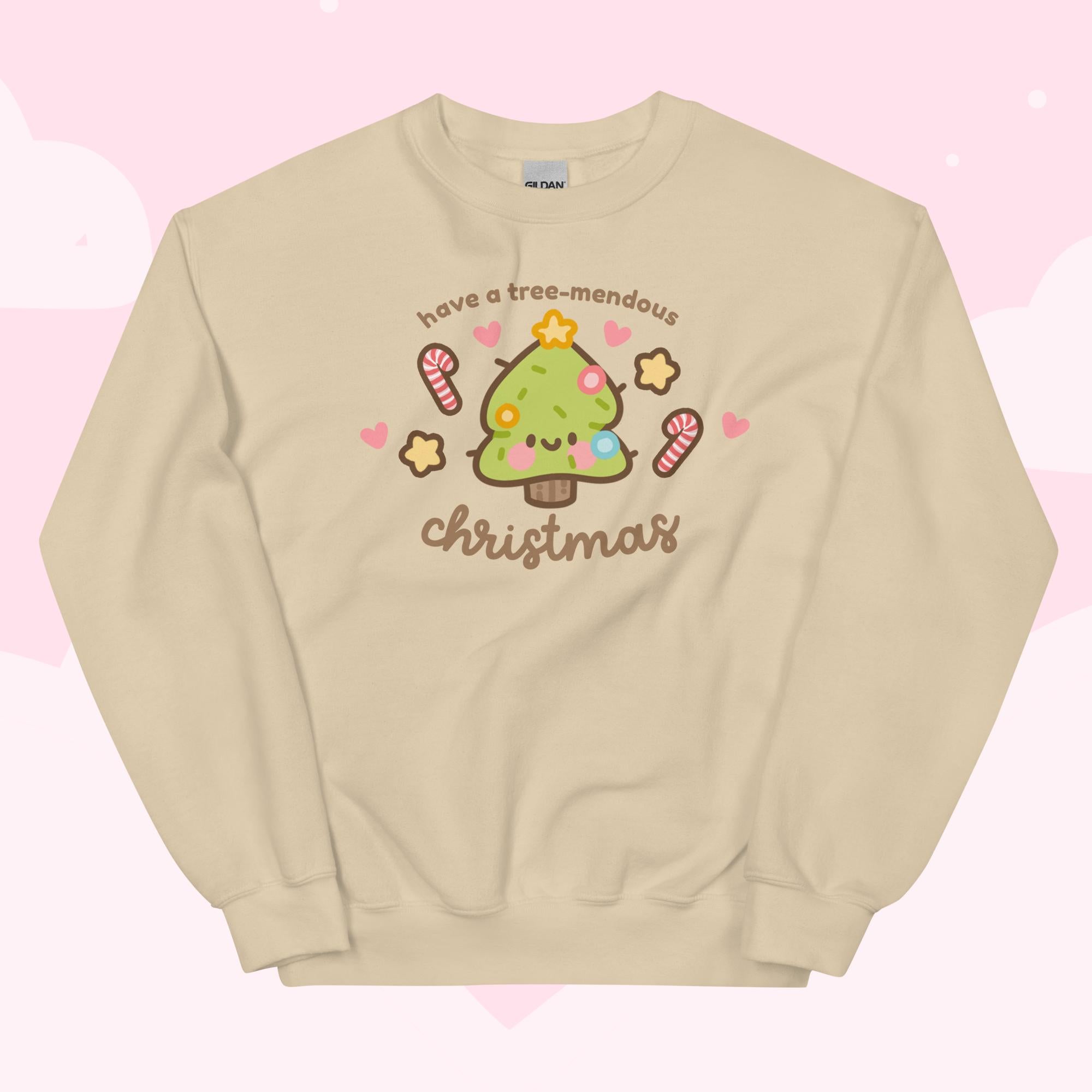 Sprinkle Spruce Kawaii Christmas Sweatshirt | Cute Christmas Tree Holiday Apparel | Cozy Winter Sweater - Katnipp Studios