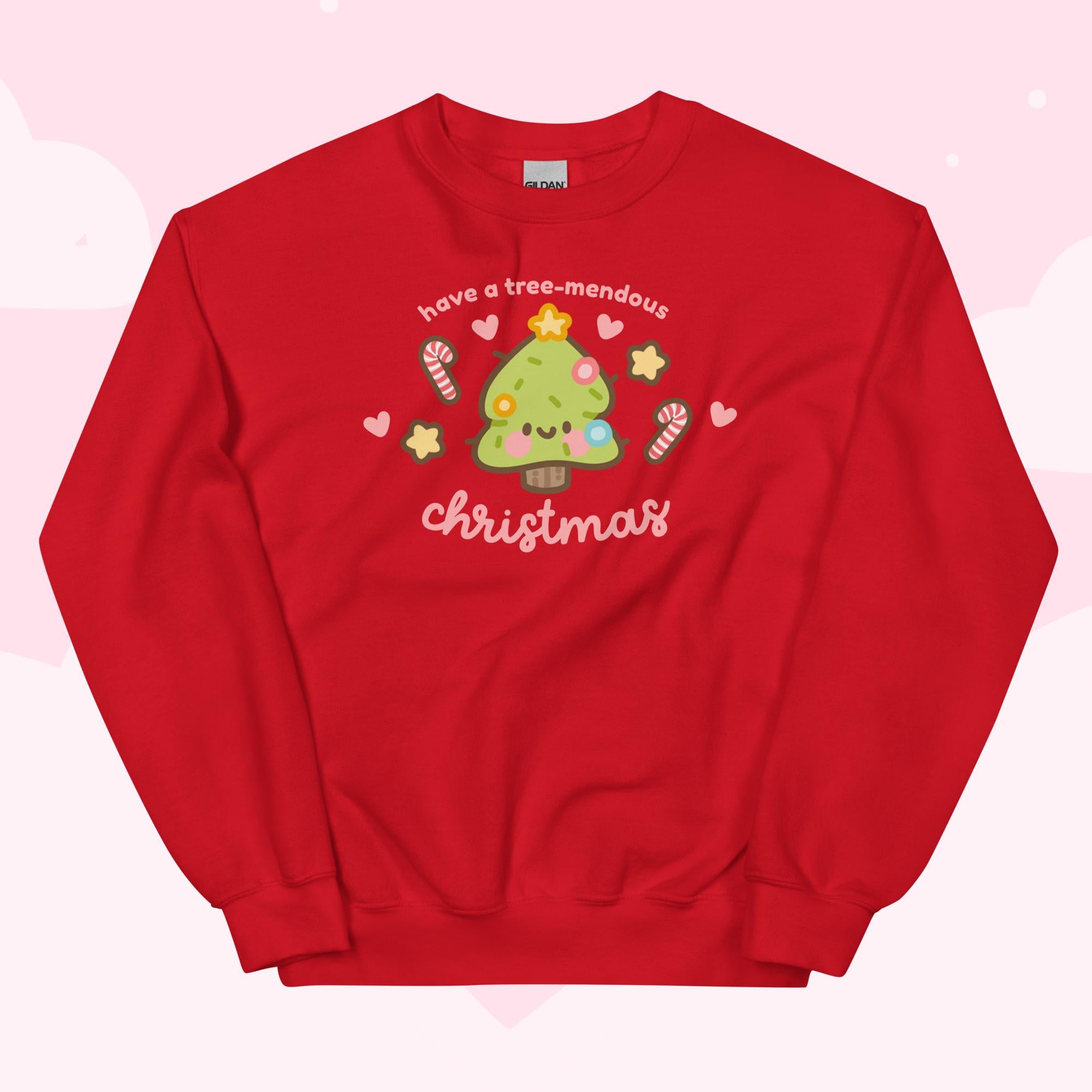 Sprinkle Spruce Kawaii Christmas Sweatshirt | Cute Christmas Tree Holiday Apparel | Cozy Winter Sweater - Katnipp Studios