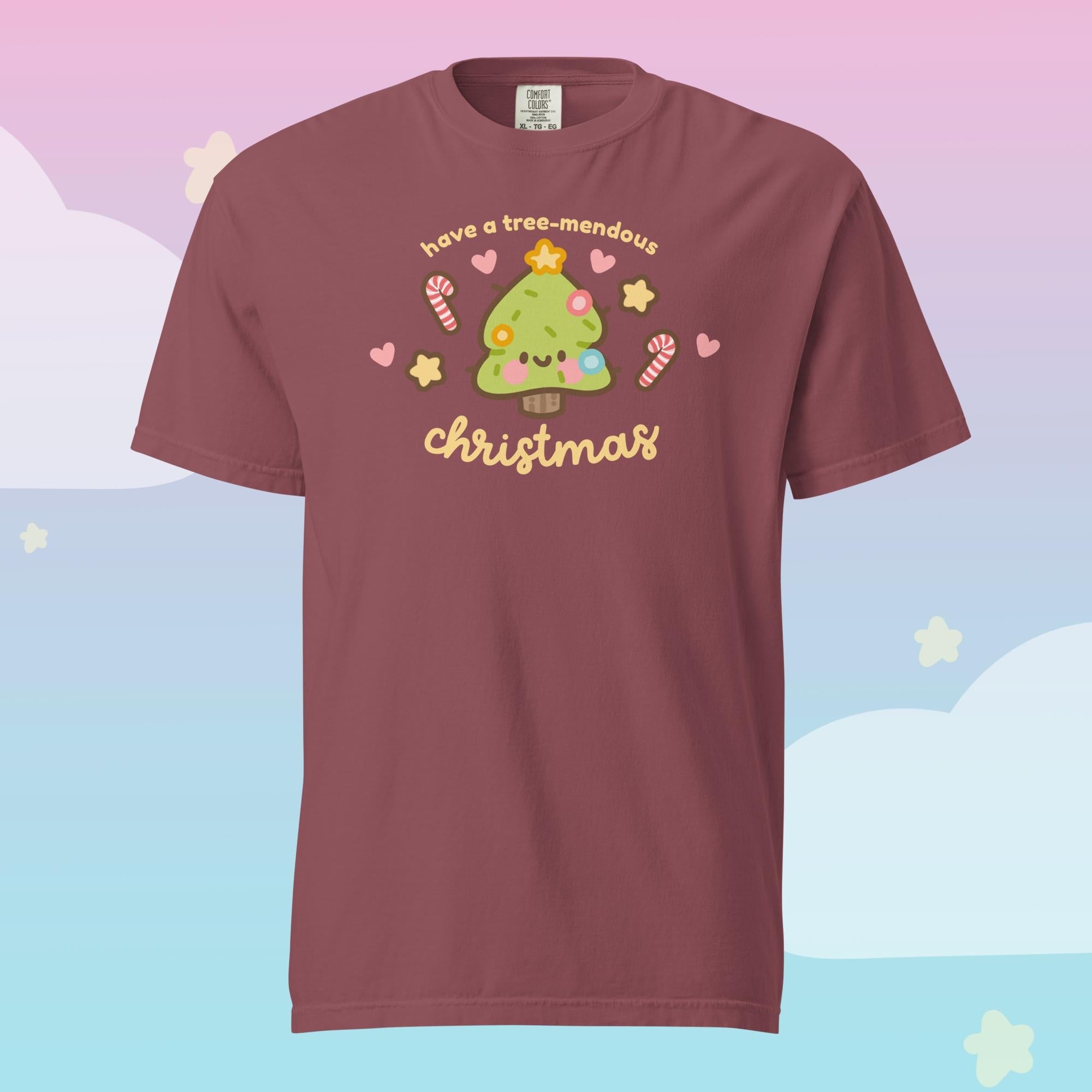 Sprinkle Spruce Kawaii Christmas T-Shirt | Cute Christmas Tree Character Holiday Tee Katnipp character product