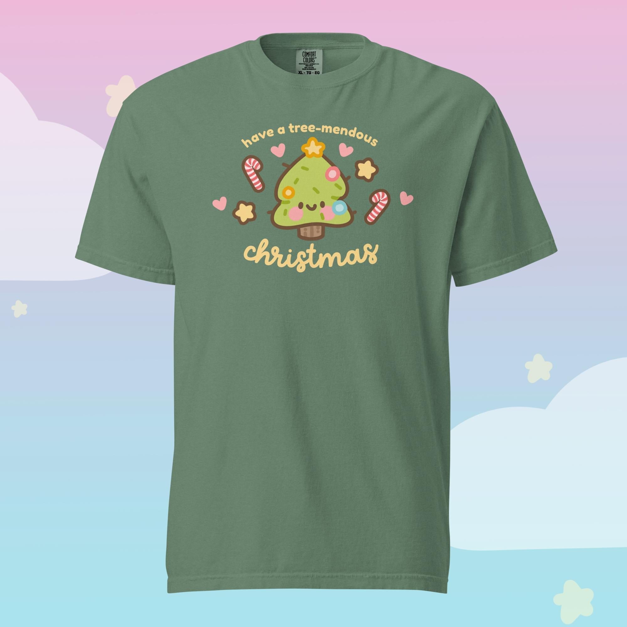 Sprinkle Spruce Kawaii Christmas T-Shirt | Cute Christmas Tree Character Holiday Tee Katnipp character product