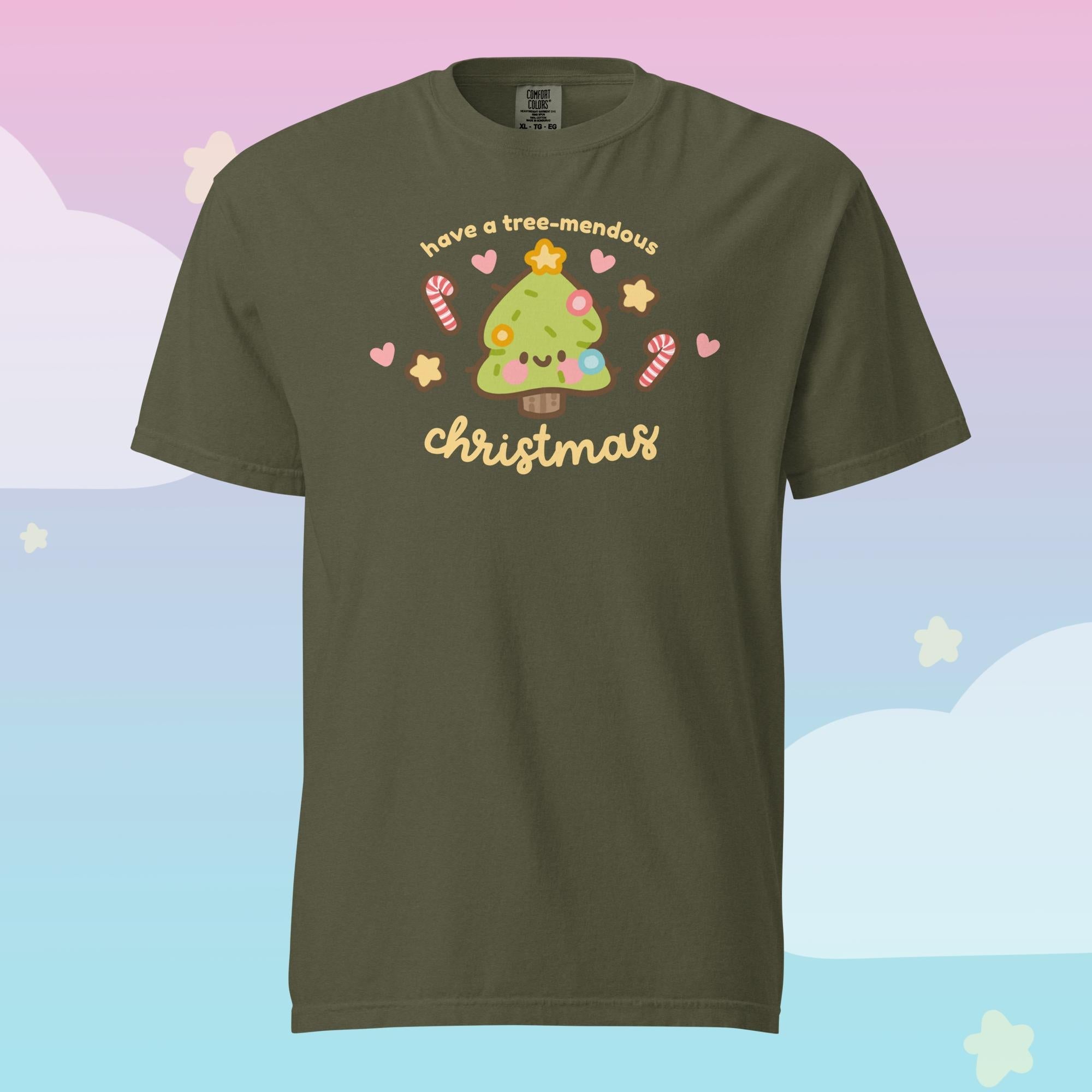 Sprinkle Spruce Kawaii Christmas T-Shirt | Cute Christmas Tree Character Holiday Tee Katnipp character product