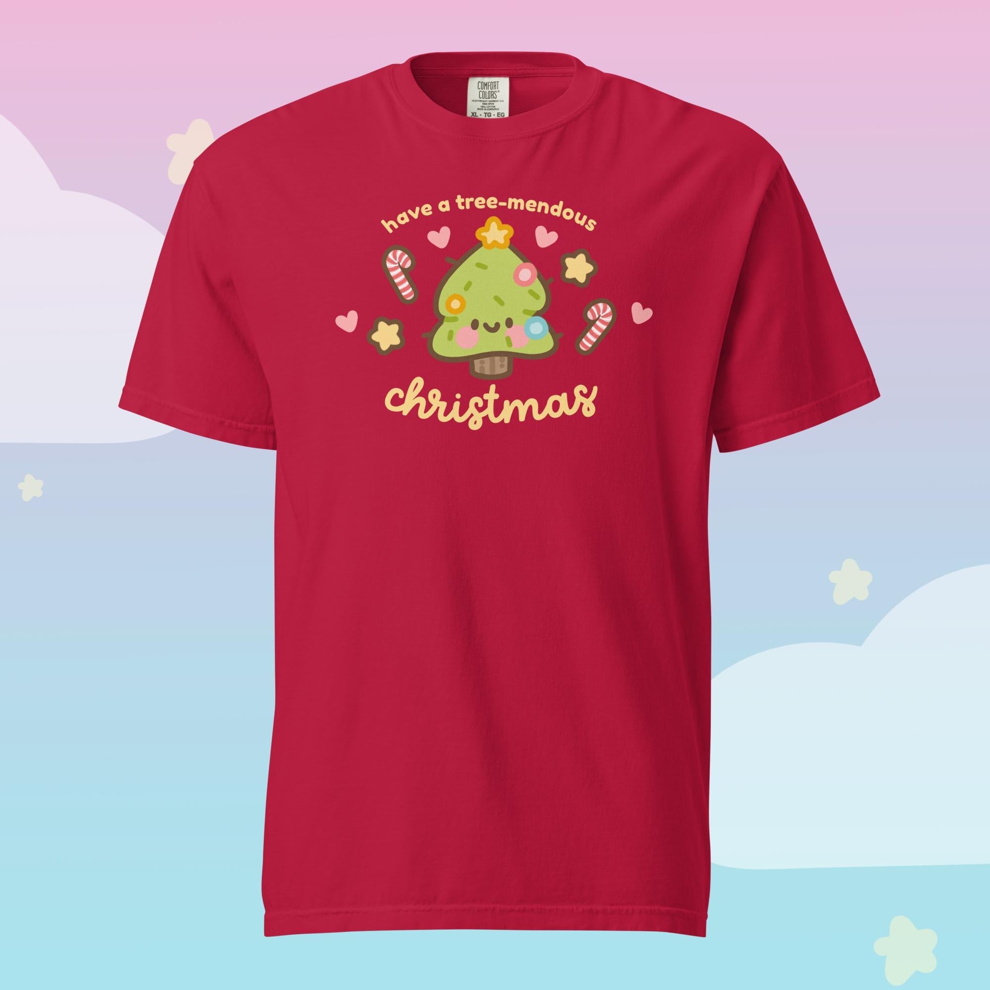 Sprinkle Spruce Kawaii Christmas T-Shirt | Cute Christmas Tree Character Holiday Tee Katnipp character product