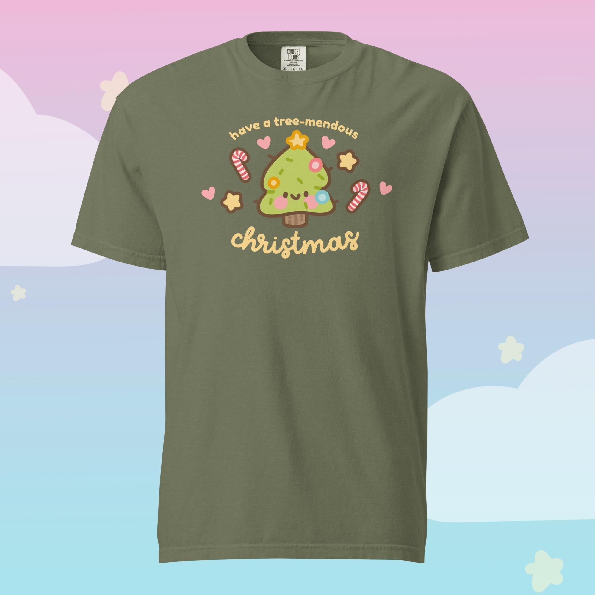 Sprinkle Spruce Kawaii Christmas T-Shirt | Cute Christmas Tree Character Holiday Tee Katnipp character product