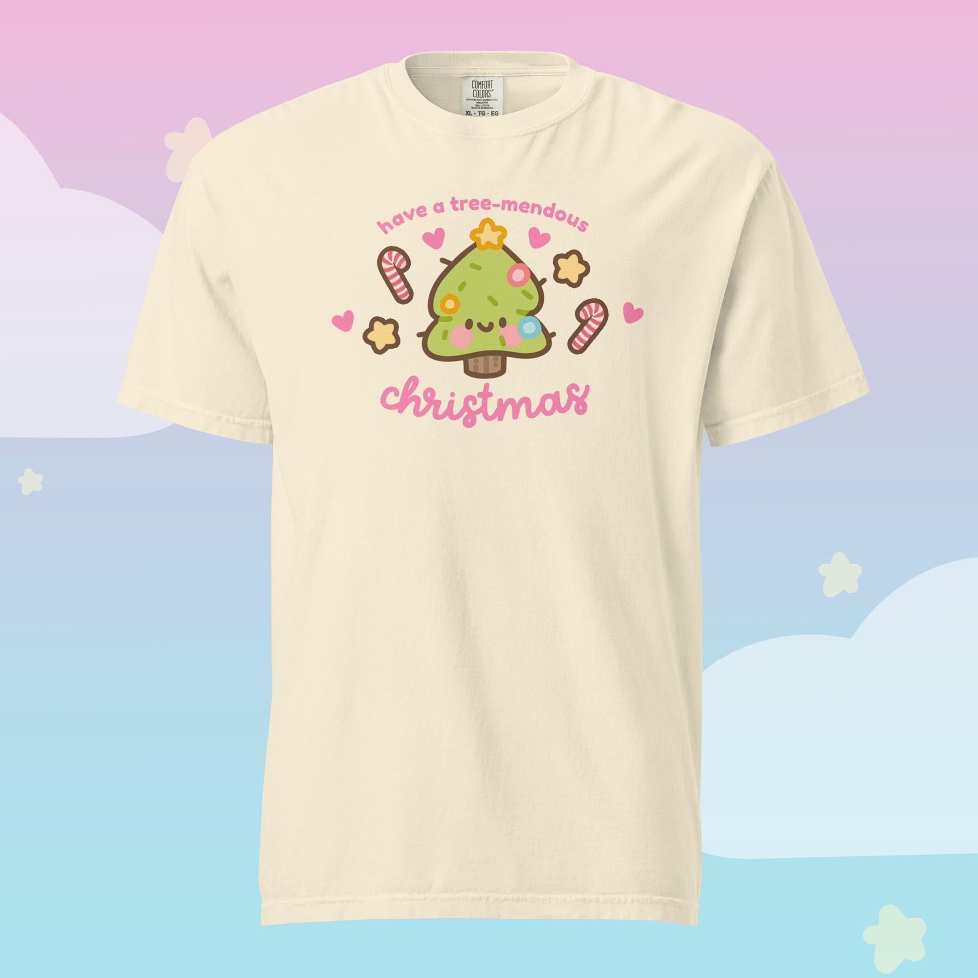 Sprinkle Spruce Kawaii Christmas T-Shirt | Cute Christmas Tree Character Holiday Tee Katnipp character product