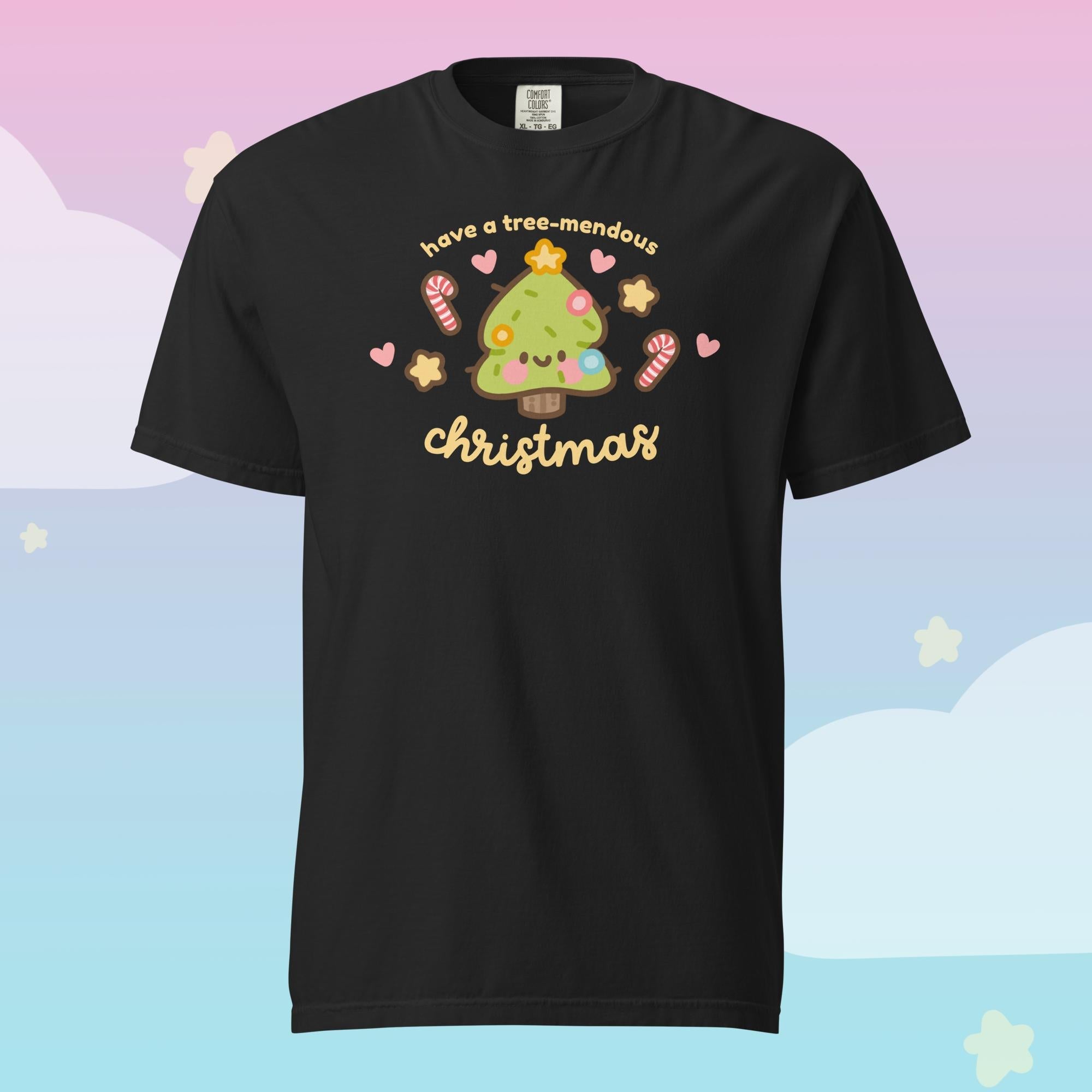 Sprinkle Spruce Kawaii Christmas T-Shirt | Cute Christmas Tree Character Holiday Tee Katnipp character product