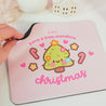 Sprinkle Spruce Mouse Pad | Kawaii Christmas Tree Desk Decor | Festive Pastel Pink Workspace Accessory - Katnipp Studios