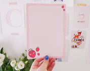 Strawberry Digital Letter Set | Printable Cute Digital Stationery | Adorable Letter Writing Sheets Katnipp character product