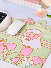 Sugapuff Sheep Gaming Desk Mat | Kawaii Pastel Desk Decor | Katnipp Spring Katnipp character product