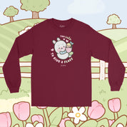 Too Cute to Give a Fluff Long Sleeve T-Shirt | Bonbun & Bumblebutt Pastel Bunny Shirt | Kawaii Spring Layering Tee Katnipp character product
