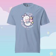 Too Cute to Give a Fluff Premium Heavyweight T-Shirt | Bonbun & Bumblebutt Pastel Tee | Kawaii Spring Bunny & Bee Shirt Katnipp character product