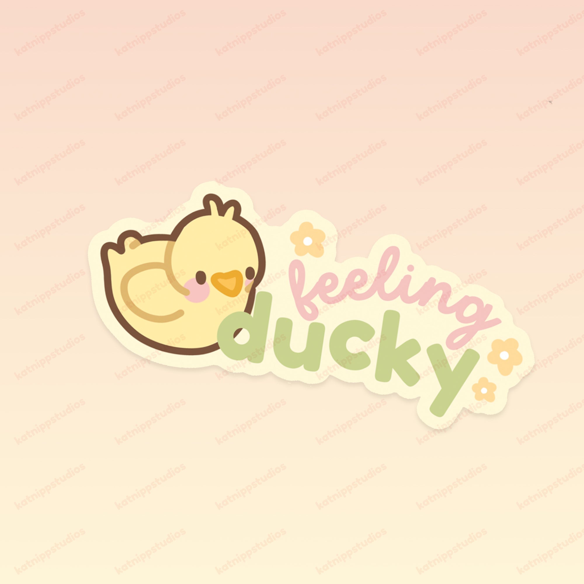 Tuffy Duckling Sticker | Feeling Ducky Kawaii Vinyl Sticker | Cute Spring Duck Sticker Katnipp character product