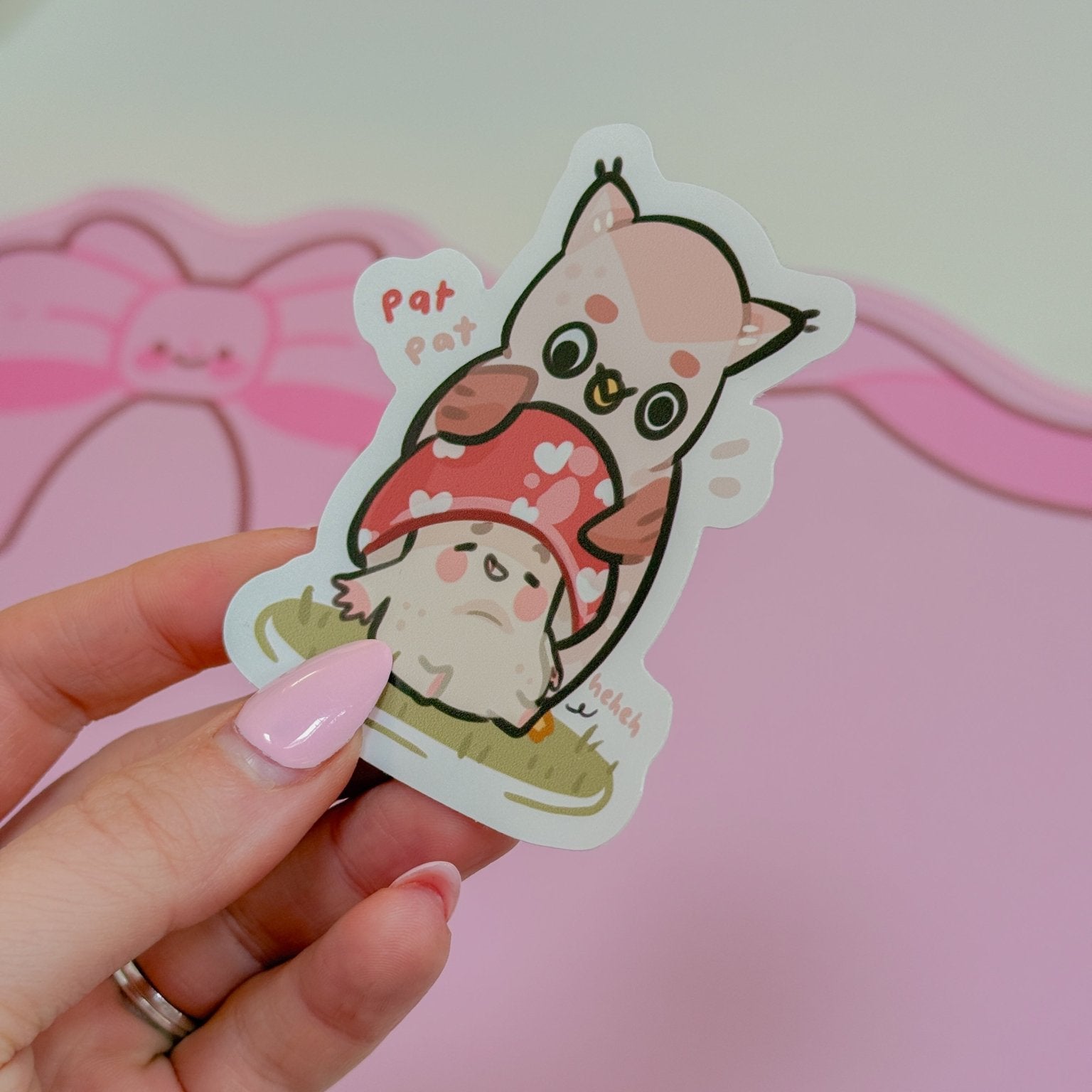 Twixx & Shroomie Autumn Sticker | Kawaii Owl Mushroom Vinyl Die Cut Katnipp character product