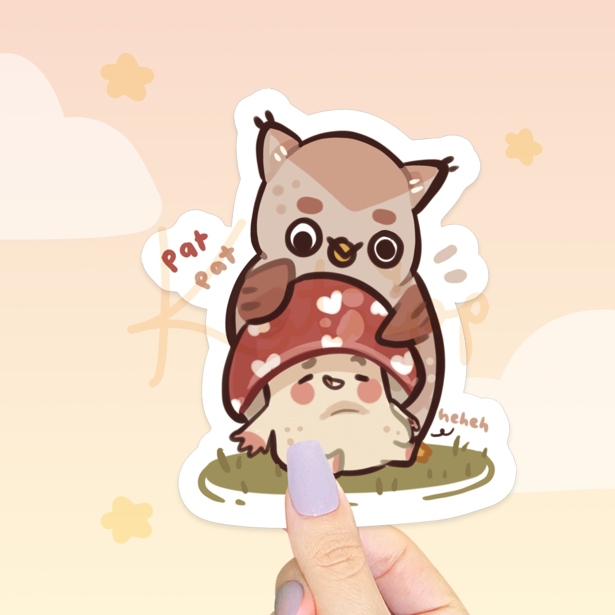 Twixx & Shroomie Sticker Set | 3 Kawaii Autumn Vinyl Stickers Katnipp character product