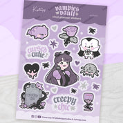Vampies Vault A5 Vinyl Sticker Sheet | Kawaii Gothic Stickers | A5001 Katnipp character product