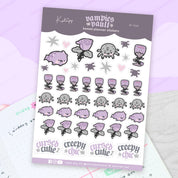Vampies Vault A6 Sticker Sheet | Kawaii Gothic Bats & Spiders | SP006 Katnipp character product