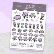 Vampies Vault A6 Sticker Sheet | Kawaii Gothic Bats & Spiders | SP006 Katnipp character product