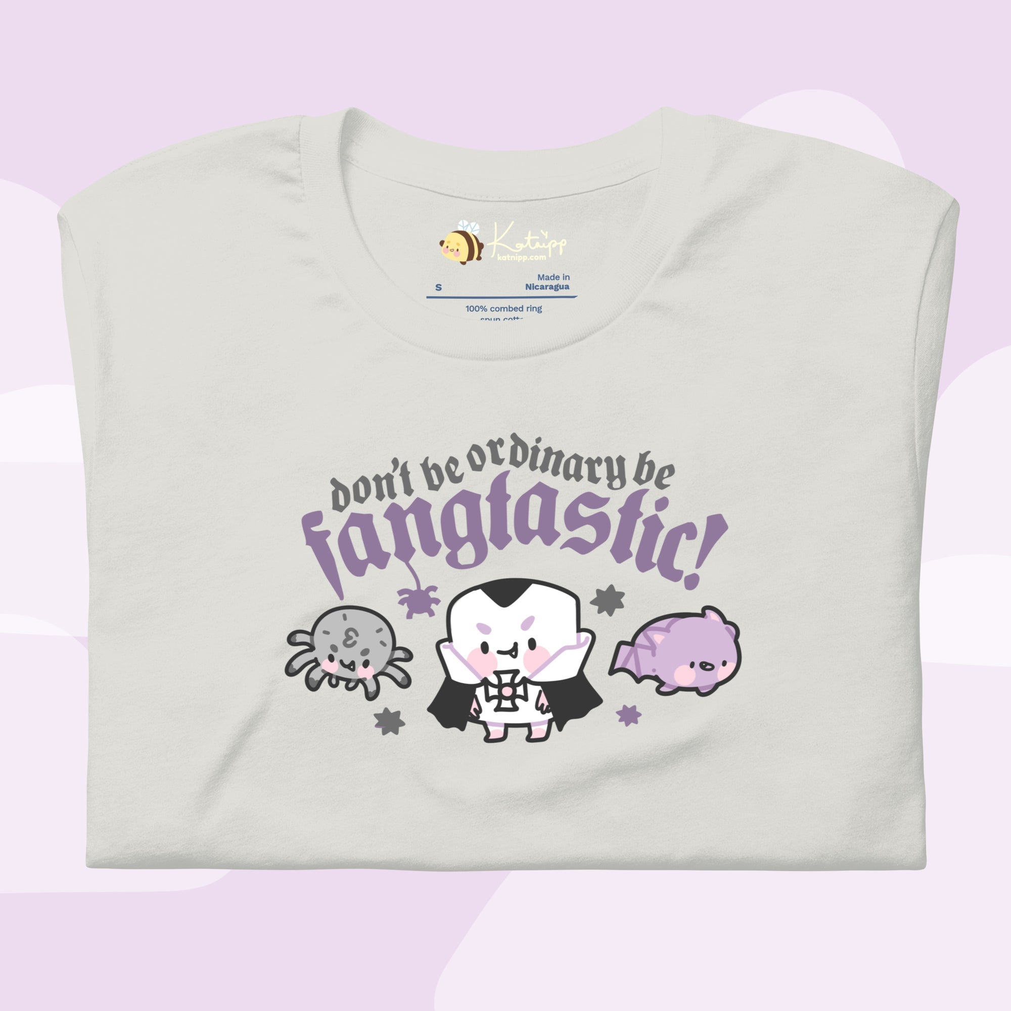 Vampire Marshie & Vampies Vault Friends T-Shirt | Don't Be Ordinary Be Fangtastic Quote | Spooky Cute Gothic Halloween Tee Katnipp character product