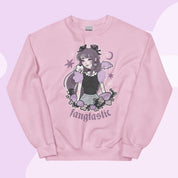 Violet the Vampire Jumper | Fangtastic Gothic Halloween Sweatshirt | Spooky Cute Bat & Vampire Apparel Katnipp character product