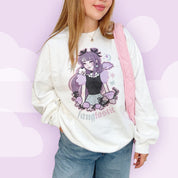 Violet the Vampire Jumper | Fangtastic Gothic Halloween Sweatshirt | Spooky Cute Bat & Vampire Apparel Katnipp character product