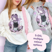 Violet the Vampire Jumper | Fangtastic Gothic Halloween Sweatshirt | Spooky Cute Bat & Vampire Apparel Katnipp character product