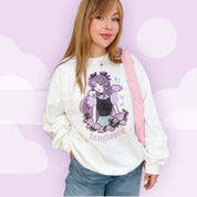 Violet the Vampire Jumper | Fangtastic Gothic Halloween Sweatshirt | Spooky Cute Bat & Vampire Apparel Katnipp character product