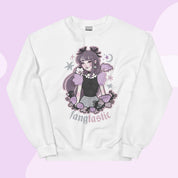 Violet the Vampire Jumper | Fangtastic Gothic Halloween Sweatshirt | Spooky Cute Bat & Vampire Apparel Katnipp character product
