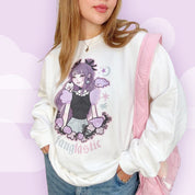 Violet the Vampire Jumper | Fangtastic Gothic Halloween Sweatshirt | Spooky Cute Bat & Vampire Apparel Katnipp character product