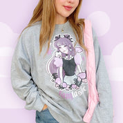 Violet the Vampire Jumper | Fangtastic Gothic Halloween Sweatshirt | Spooky Cute Bat & Vampire Apparel Katnipp character product