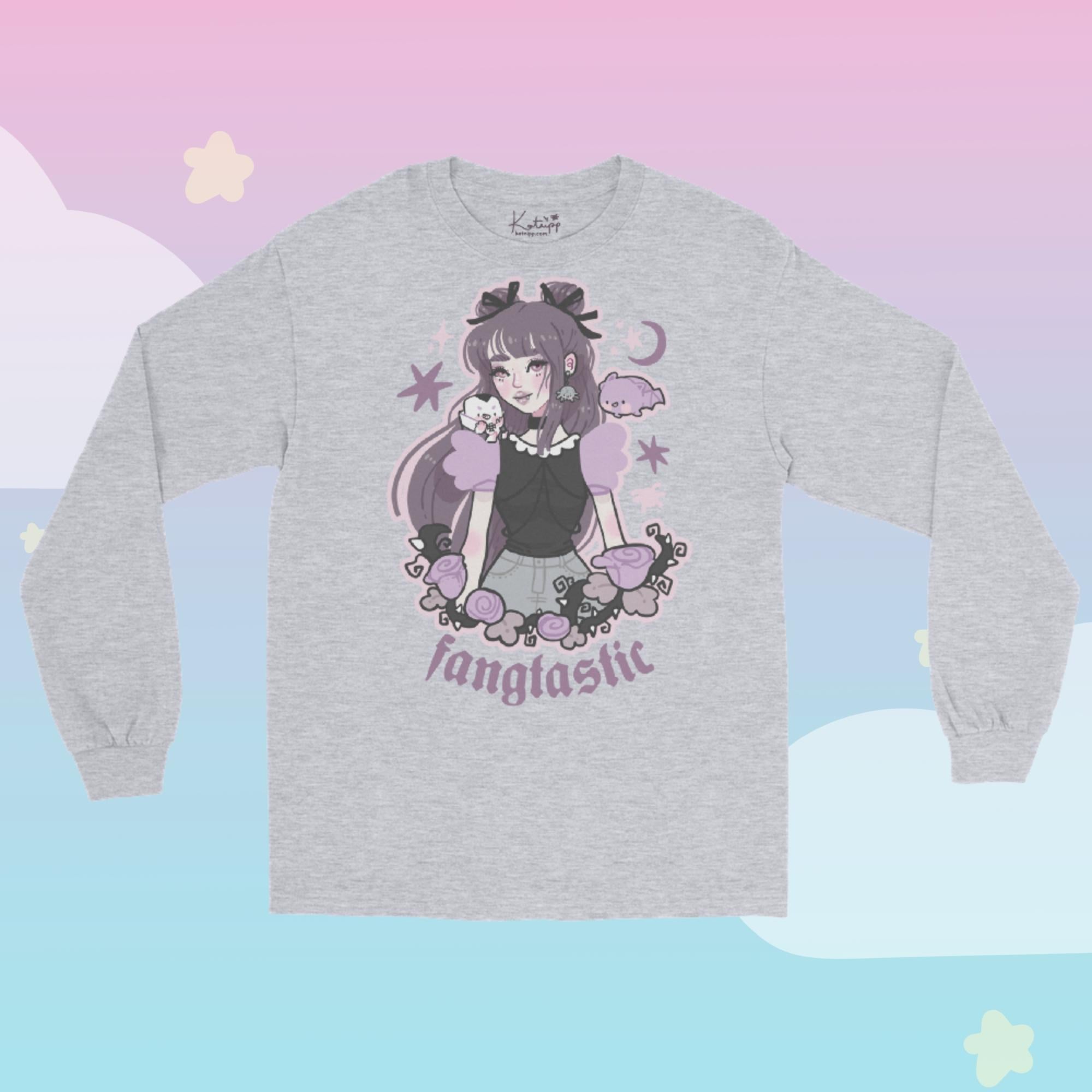 Violet the Vampire Pastel Goth Kawaii Halloween Long Sleeve Shirt | Cute Character Top Katnipp character product